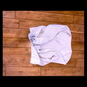 Oversized off shoulder sweater. Hot with shorts